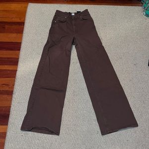 brown flare jeans